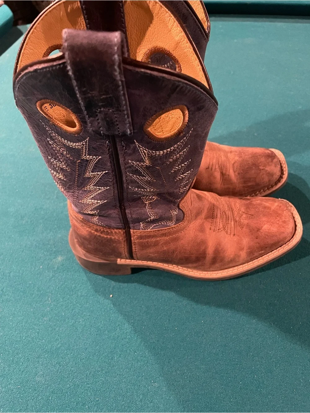 RD Style Kids Two-Tone Brown & Blue Western Boots